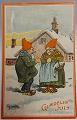 Julepostkort: 
Tegnet af Fritz 
Kraul. 
Annulleret I 
1917. Julemærke 
Fred Paa Jord. 
I god stand