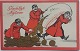Glædeligt 
Nytår:  
Postbude med 
pengesæk. 
Annulleret 
KØBENHAVN I 
1911. I god 
stand