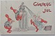 Postkort: 
Nisse-løjer 
omkring 
sifonflaske. 
Annulleret 
NØRRE-AABY i 
1911..I god 
stand