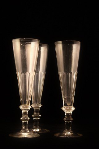 Old Wellington champagne flutes in crystal glass.