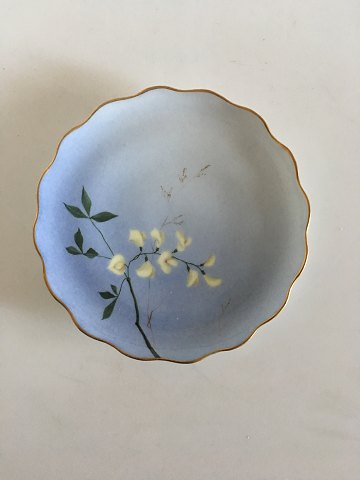 Bing & Grøndahl Kagetallerken med Blomsterdekoration og Guldkant