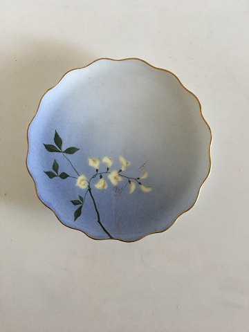 Bing & Grøndahl Kagetallerken med Blomsterdekoration og guldkant