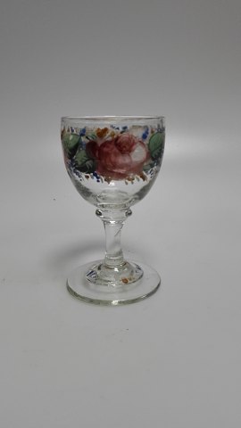 Enamel decorated wine glass