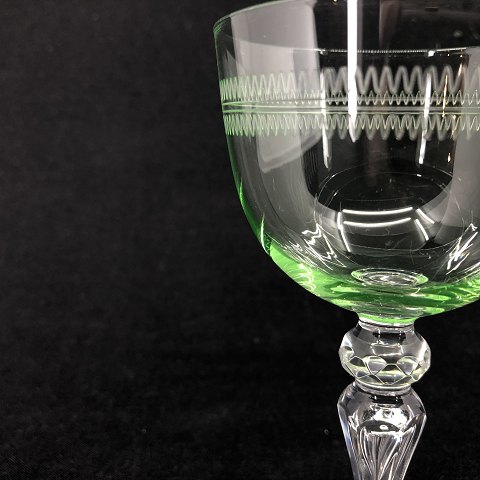 Gunther green white wine glass from Val Saint Lambert
