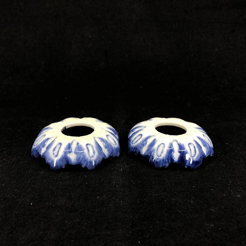 A pair of Blue Fluted light bobèche