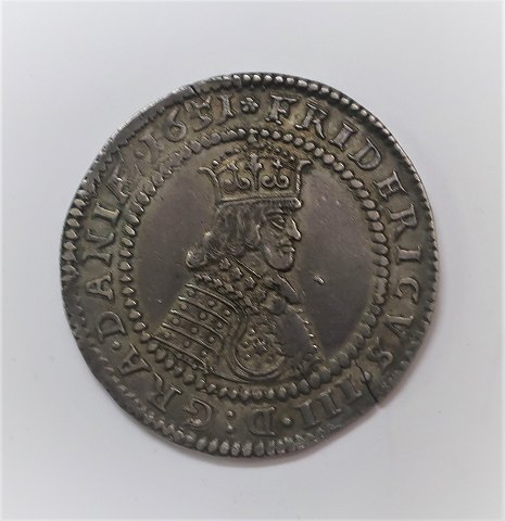 Denmark. Frederick lll. Silver Coin. 1 krone 1651. Nice coin