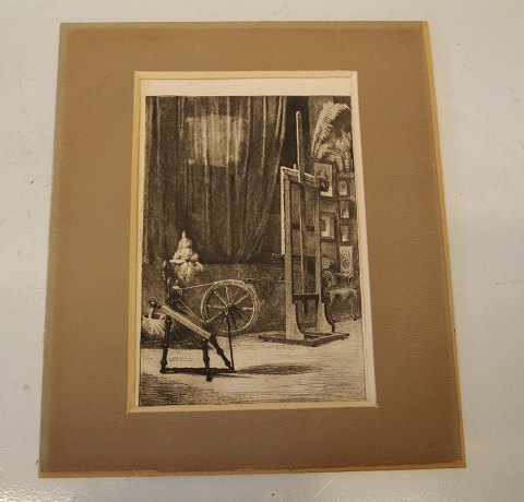 # 26. 1889 ” The Atelier”  Printed in an edition of 5. Plate measure  22.2 x 
15.4 cm Frans Schwartz 1850-1917