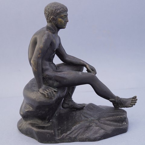 An Italian grand tour  bronze figurine "Seated Hermes/Mercur" after Michelle 
D