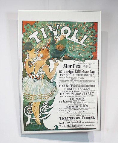 Old Tivoli poster from the 15th of August 1900 in new glass frame.
5000m2 showroom.