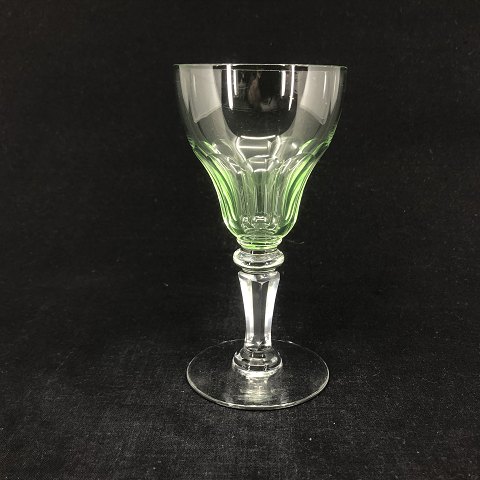 Margrethe grønt hvidvinsglas, slebet stilk