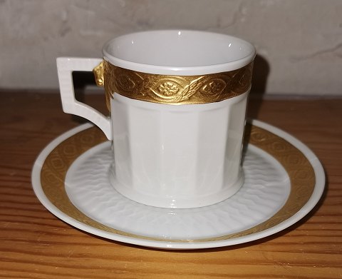 Royal Copenhagen Gold fan coffee cup and saucer