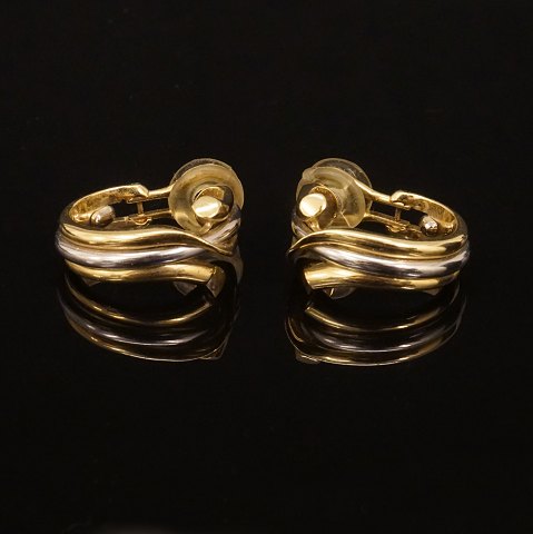 Ein Paar Georg Jensen 18kt Gold Ohrclips. #1488. 
Masse: 20x18mm