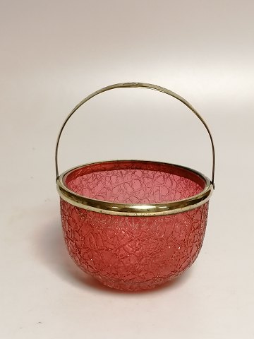 Red sugar bowl in frozen glass