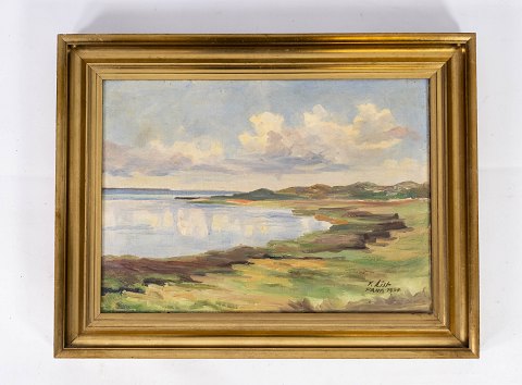 Oil painting with motif of the danish island Fanø signed F. List from 1934. 
5000m2 showroom.
