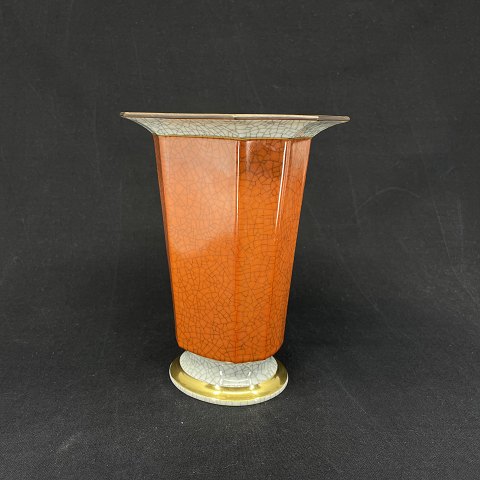 Rust red craquele vase from Royal Copenhagen