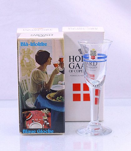Holmegaard 
Blå klokke snapseglas