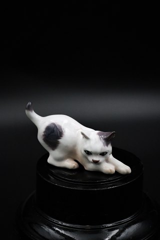 Small porcelain cat from Dahl Jensen.
DJ# 1013. 1.sort.
H:6,5cm. L:12cm.