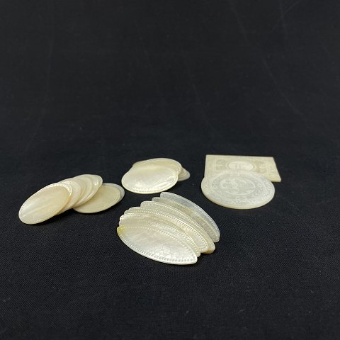 Collection of chips in Mother of Pearl