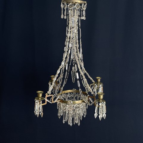 Charming prism chandelier from the 1880s for candles