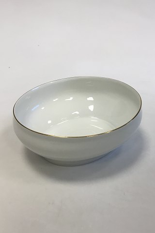 Bing & Grøndahl Hvidt glat stel med guldkant Oval skål No 312