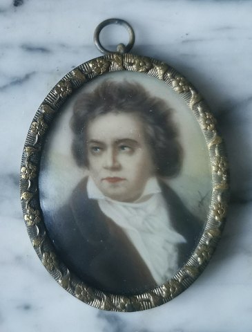 Miniature portræt af Ludwig van Beethoven