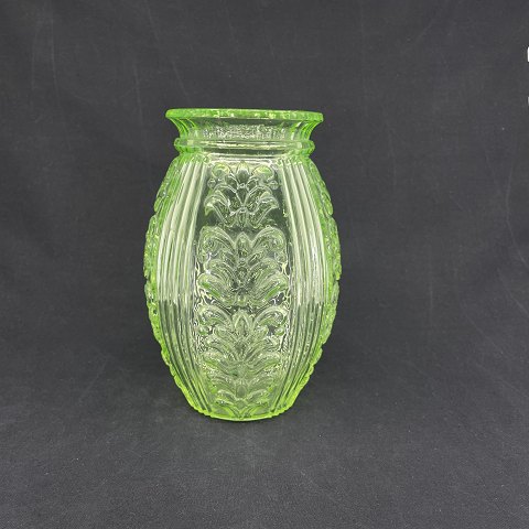 Uranium green glass vase from Holmegaard
