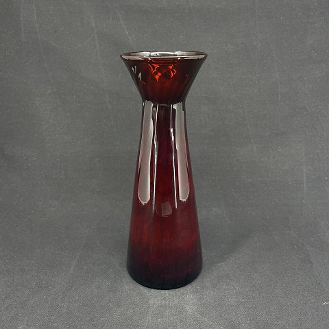 Rødt hyacintglas fra Fyens Glasværk