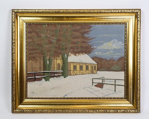 Oil painting on canvas, farmhouse, 1930
Great condition
