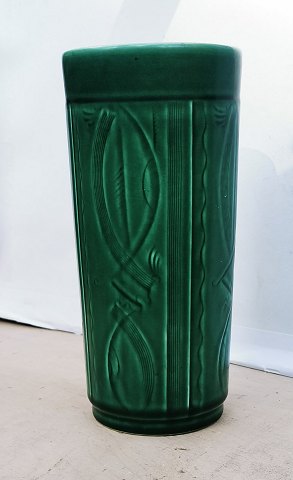 Green Aluminia vase with organic decoration