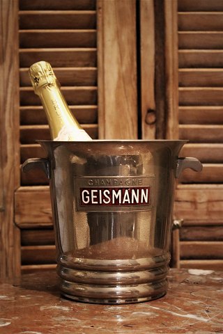 Old French champagne cooler in silver-plated metal from the Champagne house 
"Geismann"...