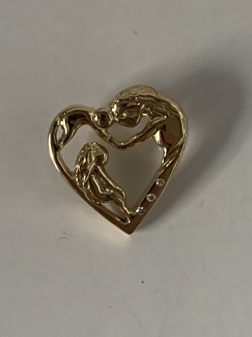 Hjerte Vedhæng i 14 karat Guld med Brilliant
Stemplet 585
Højde 27,82 mm ca