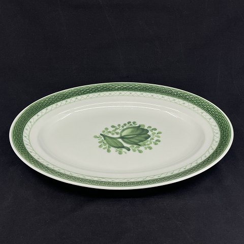 Green Tranquebar oval dish, 32 cm.