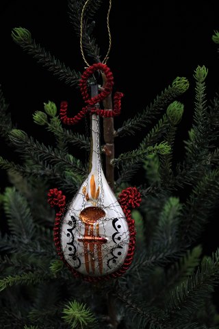 Old glass Christmas ornament in the form of a mandolin 
from around the 30s...