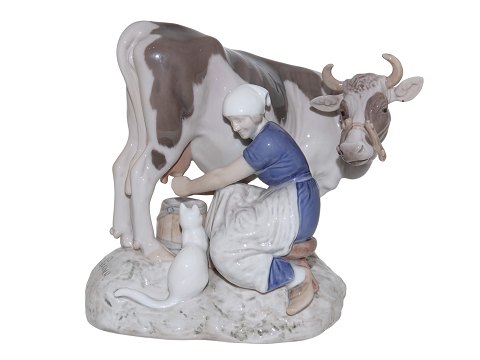 Stor Bing & Grøndahl figur
Bondepige med kalv og hvid kat