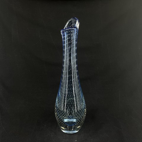 Marine blue orchid vase from Kastrup Glasværk, 31 
cm.
