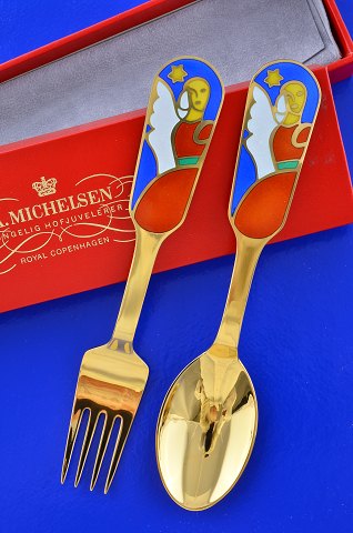 A. Michelsen. Christmas spoon and Christmas fork 1989 The Angel