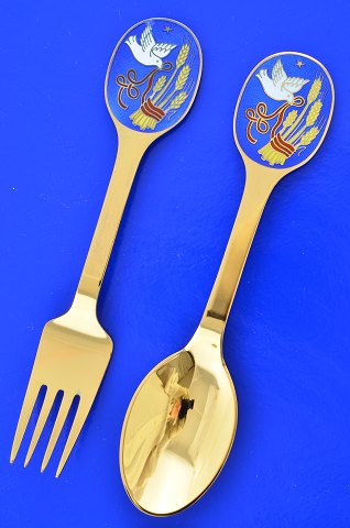 Christmas spoon & Christmas fork 1985
