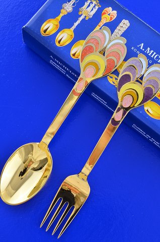 A. Michelsen Christmas spoon and Christmas fork 1972