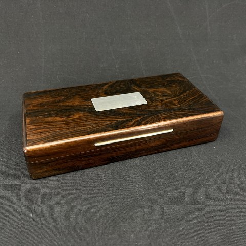 Rosewood box with silver inlay