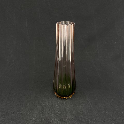 Unusual vase in green and pink glass