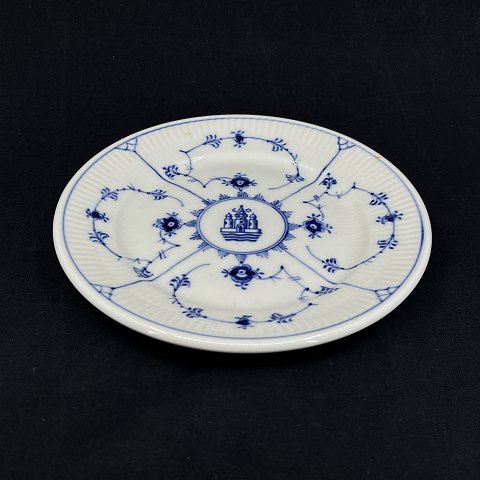 Blue Fluted Plain lunch plate with logo
