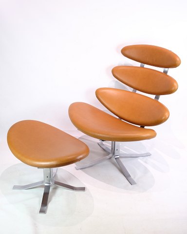 Corona Lounge Chair With Stool - Model EJ 5 - Walnut Elegance Leather - Poul M. 
Volther - Erik Jørgensen - 1960s
Excellent condition
