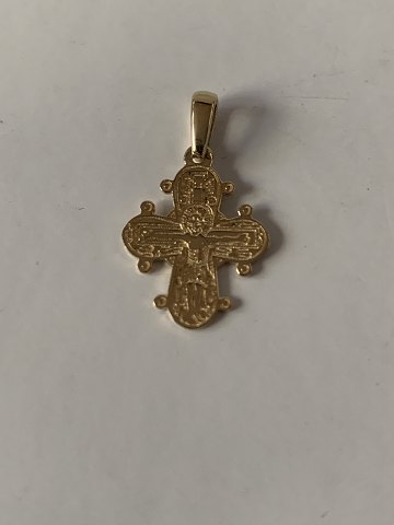 Small daily cross in 14 carat gold, stamped JAa 585