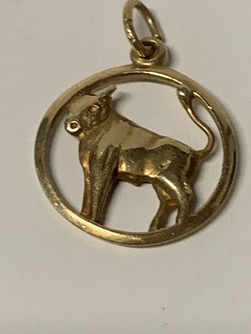 Taurus zodiac pendant/charms in 14 carat gold