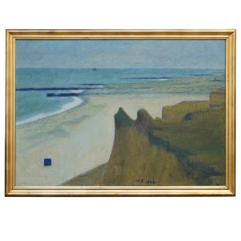 Niels Bjerre, 1864-1942, oil on canvas. Landscape, 
Denmark. Signed and dated 1940. Visible size: 
68x99cm. With frame: 78x109cm