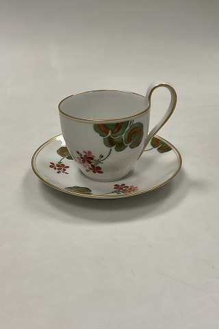 Royal Copenhagen Art Nouveau Stel No. 225 Pelargonie Stor Høj Hanks kop No. 9112
