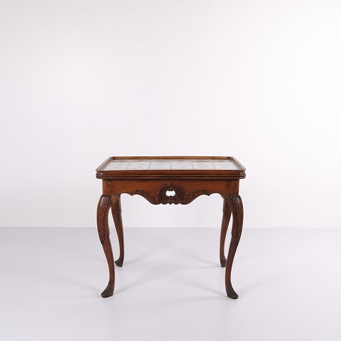 Antikt Flisebord - Patineret Egetræ - Rokoko Stil - Hollandske fliser - 1780
Flot stand
