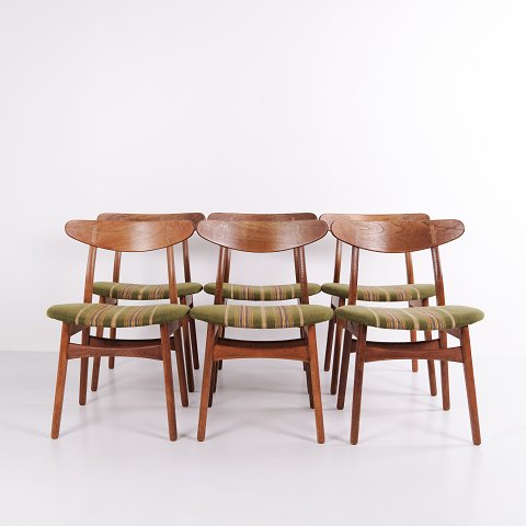 Sæt af 6 spisebordsstole – Hans J. Wegner – Model CH30 – Teak & eg – 1950’erneFlot stand