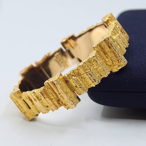 Lapponia, Björn Weckström; Wide bracelet in 14k gold