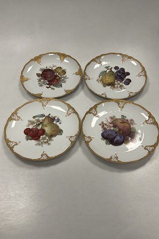 Set of 12 German Furstenberg Fruit Plates in overglaze and gold